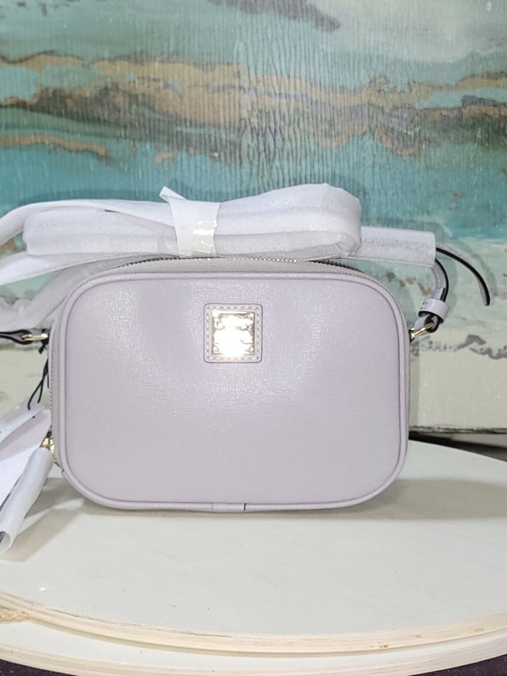 Dooney & Bourke Sawyer Crossbody -Gray Saffiano Leather Crossbody   [Item #HL15]